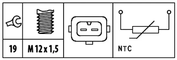 Handler.Part Sensor, oil temperature HELLA 6PT009309511 2