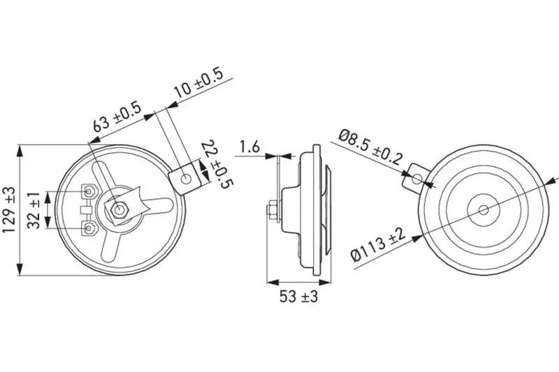 Handler.Part Air horn HELLA 3BA002768082 2