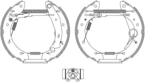 Handler.Part Brake shoe set HELLA 8DB355004351 1