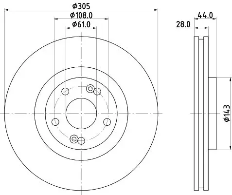 Handler.Part Brake disc HELLA 8DD355108461 4