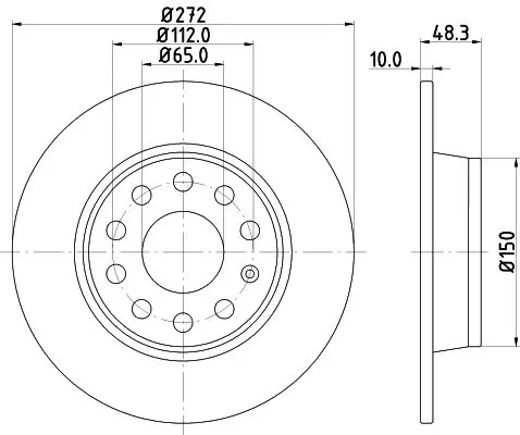 Handler.Part Brake disc HELLA 8DD355116971 4