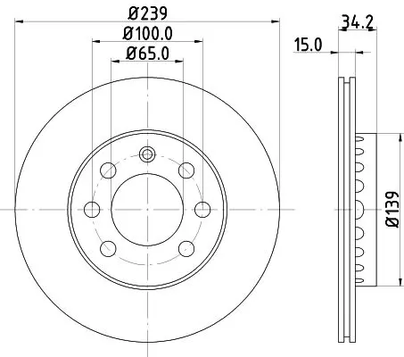 Handler.Part Brake disc HELLA 8DD355107581 1