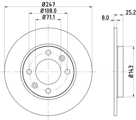 Handler.Part Brake disc HELLA 8DD355102511 4