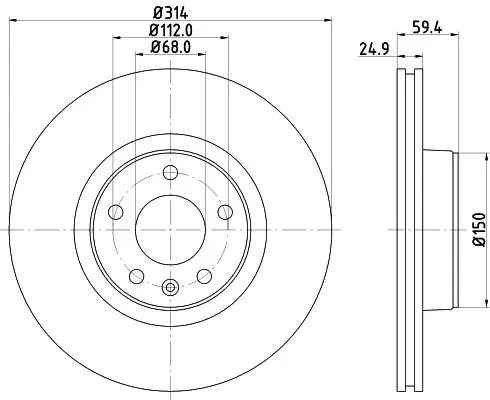 Handler.Part Brake disc HELLA 8DD355128291 4