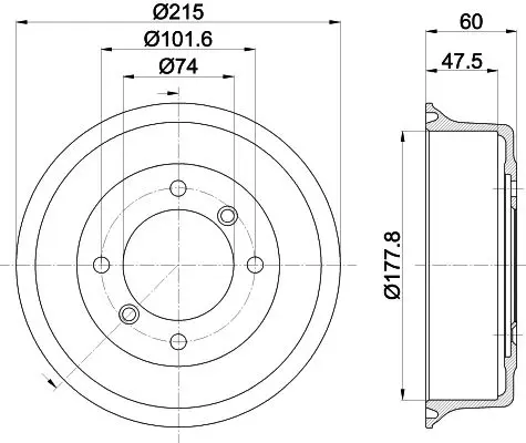 Handler.Part Brake drum HELLA 8DT355302041 1