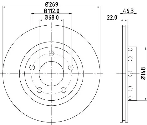 Handler.Part Brake disc HELLA 8DD355127431 4