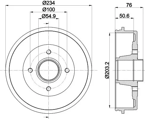 Handler.Part Brake drum HELLA 8DT355300641 1