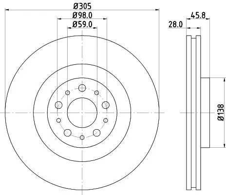 Handler.Part Brake disc HELLA 8DD355129351 1