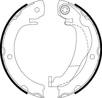 Handler.Part Brake shoe set, parking brake HELLA 8DA355051021 1