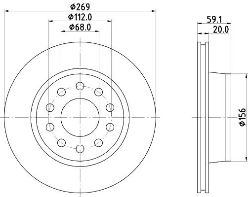 Handler.Part Brake disc HELLA 8DD355103851 4