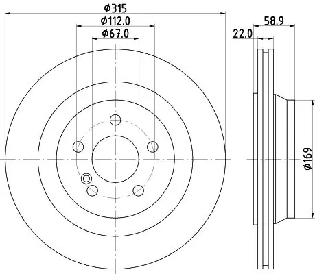 Handler.Part Brake disc HELLA 8DD355107961 1