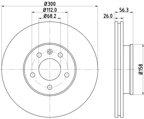 Handler.Part Brake disc HELLA 8DD355125641 1