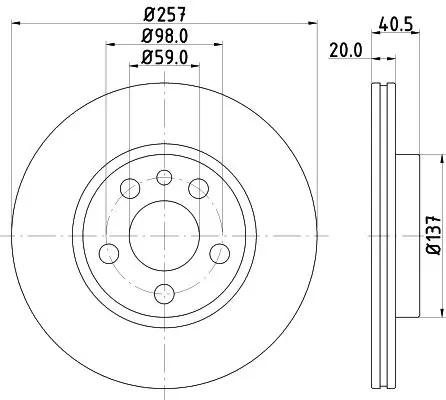 Handler.Part Brake disc HELLA 8DD355105621 1