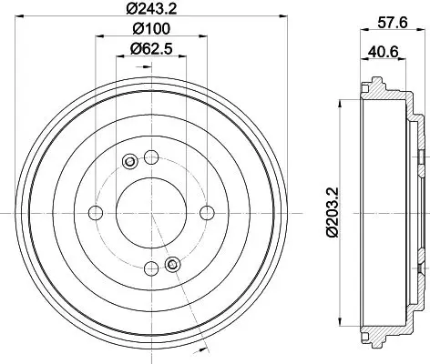 Handler.Part Brake drum HELLA 8DT355301881 1