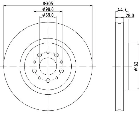 Handler.Part Brake disc HELLA 8DD355106171 4