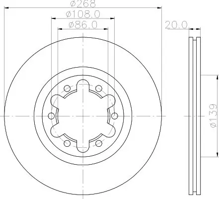 Handler.Part Brake disc HELLA 8DD355117671 4