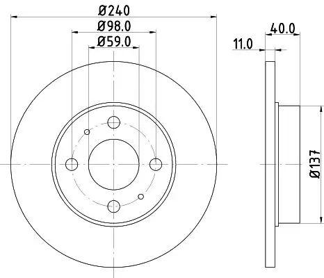 Handler.Part Brake disc HELLA 8DD355103151 1