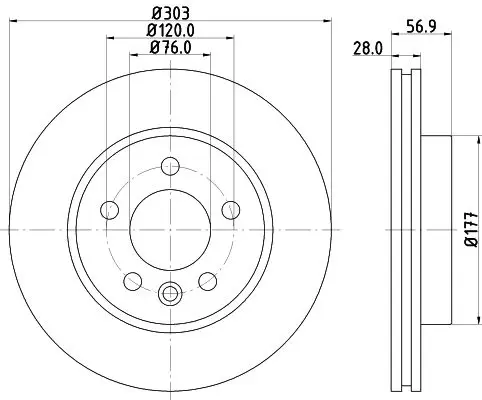 Handler.Part Brake disc HELLA 8DD355117151 4