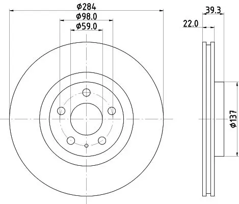 Handler.Part Brake disc HELLA 8DD355105491 4