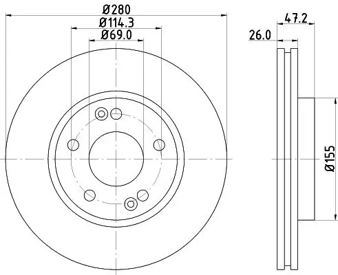 Handler.Part Brake disc HELLA 8DD355118151 1