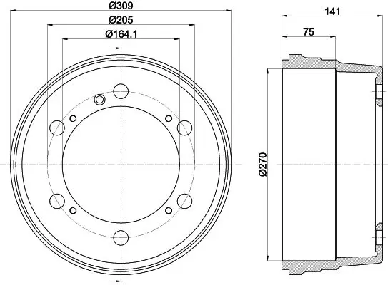 Handler.Part Brake drum HELLA 8DT355301661 1