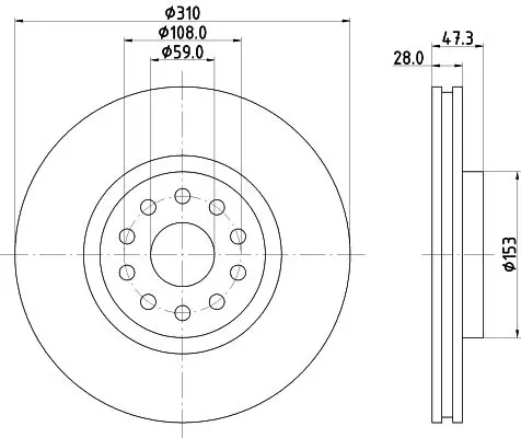 Handler.Part Brake disc HELLA 8DD355106581 4