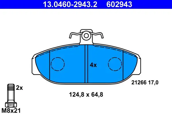 Handler.Part Brake pad set, disc brake ATE 13046029432 1