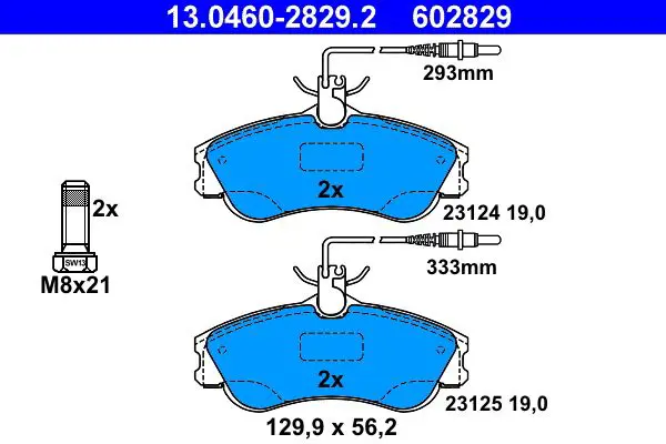 Handler.Part Brake pad set, disc brake ATE 13046028292 1