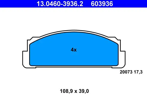 Handler.Part Brake pad set, disc brake ATE 13046039362 1