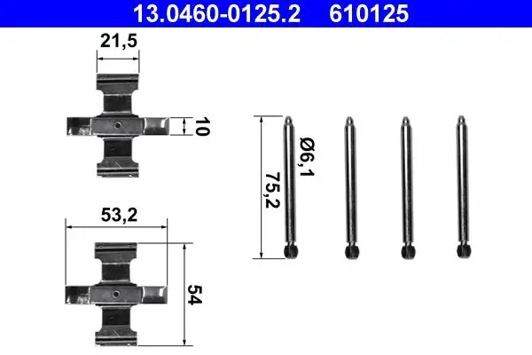 Handler.Part Accessory kit, disc brake pads ATE 13046001252 1