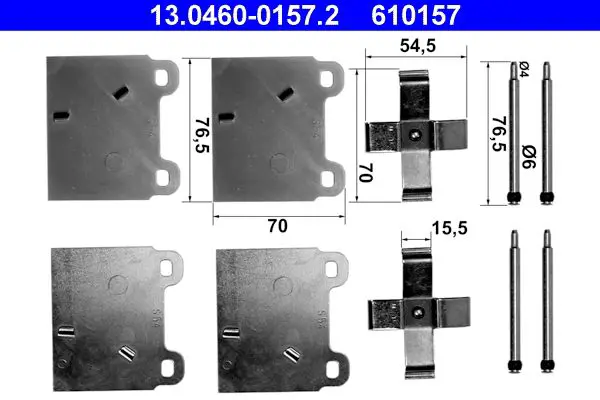 Handler.Part Accessory kit, disc brake pads ATE 13046001572 1