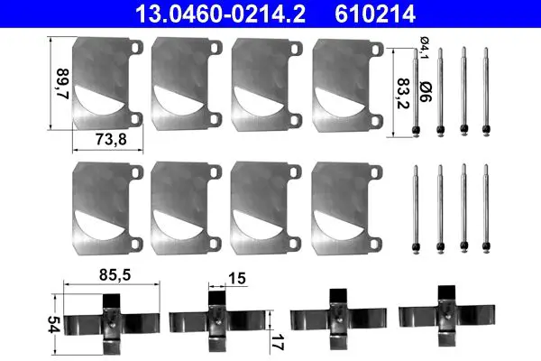 Handler.Part Accessory kit, disc brake pads ATE 13046002142 1