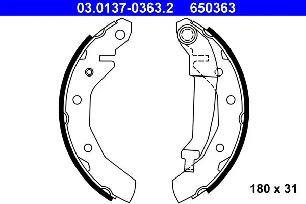 Handler.Part Brake shoe set ATE 03013703632 1