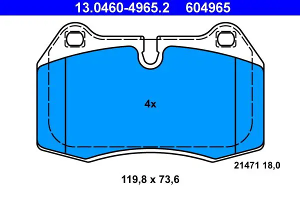 Handler.Part Brake pad set, disc brake ATE 13046049652 1