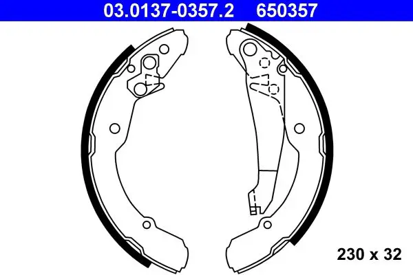 Handler.Part Brake shoe set ATE 03013703572 1