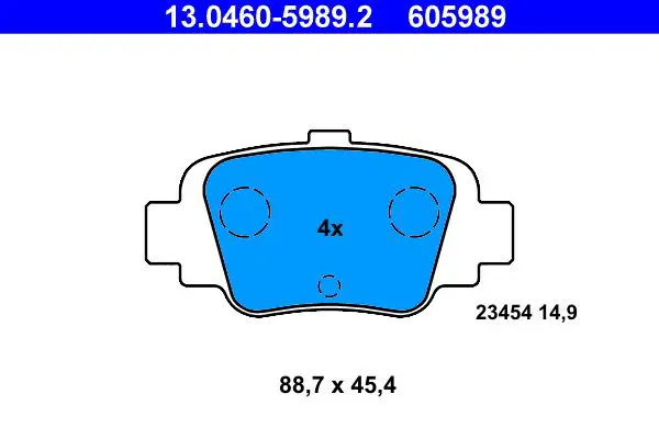 Handler.Part Brake pad set, disc brake ATE 13046059892 1