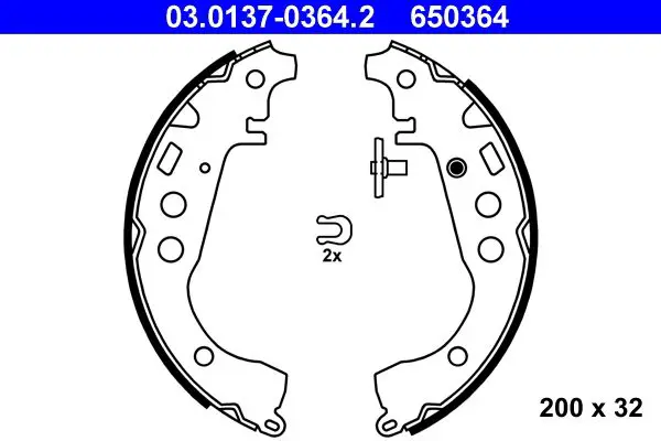 Handler.Part Brake shoe set ATE 03013703642 1