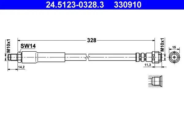 Handler.Part Brake hose ATE 24512303283 1