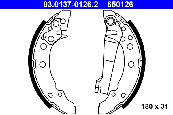 Handler.Part Brake shoe set ATE 03013701262 1