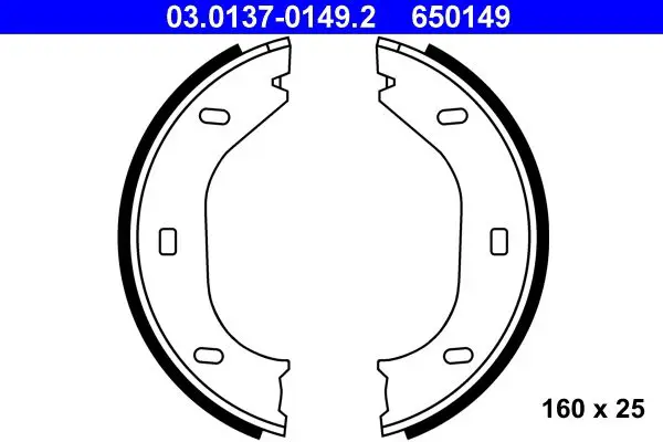 Handler.Part Brake shoe set, parking brake ATE 03013701492 1