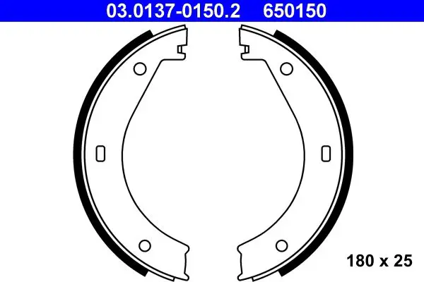 Handler.Part Brake shoe set, parking brake ATE 03013701502 1