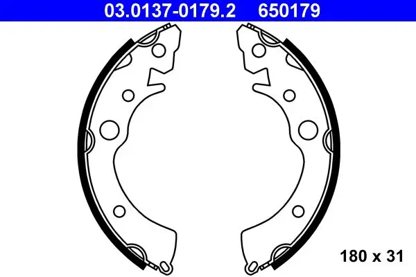 Handler.Part Brake shoe set ATE 03013701792 1