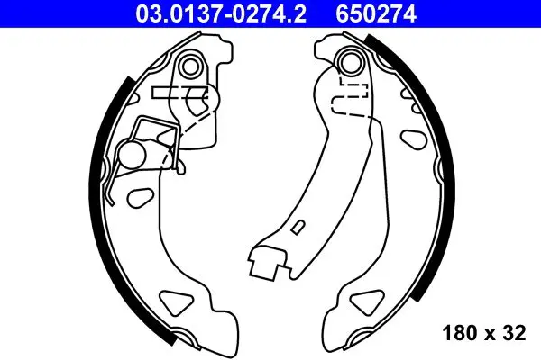 Handler.Part Brake shoe set ATE 03013702742 1