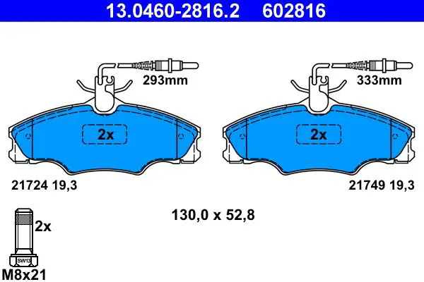 Handler.Part Brake pad set, disc brake ATE 13046028162 1