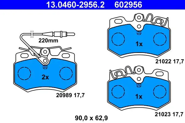 Handler.Part Brake pad set, disc brake ATE 13046029562 1