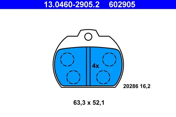 Handler.Part Brake pad set, disc brake ATE 13046029052 1