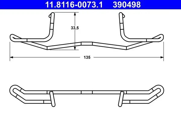 Handler.Part Spring, brake caliper ATE 11811600731 1