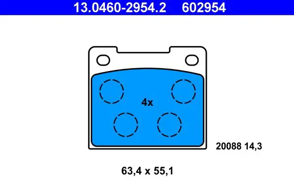 Handler.Part Brake pad set, disc brake ATE 13046029542 1