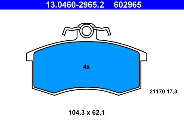 Handler.Part Brake pad set, disc brake ATE 13046029652 1