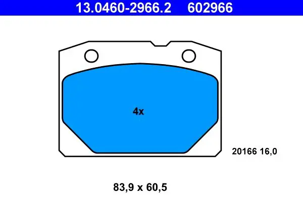 Handler.Part Brake pad set, disc brake ATE 13046029662 1